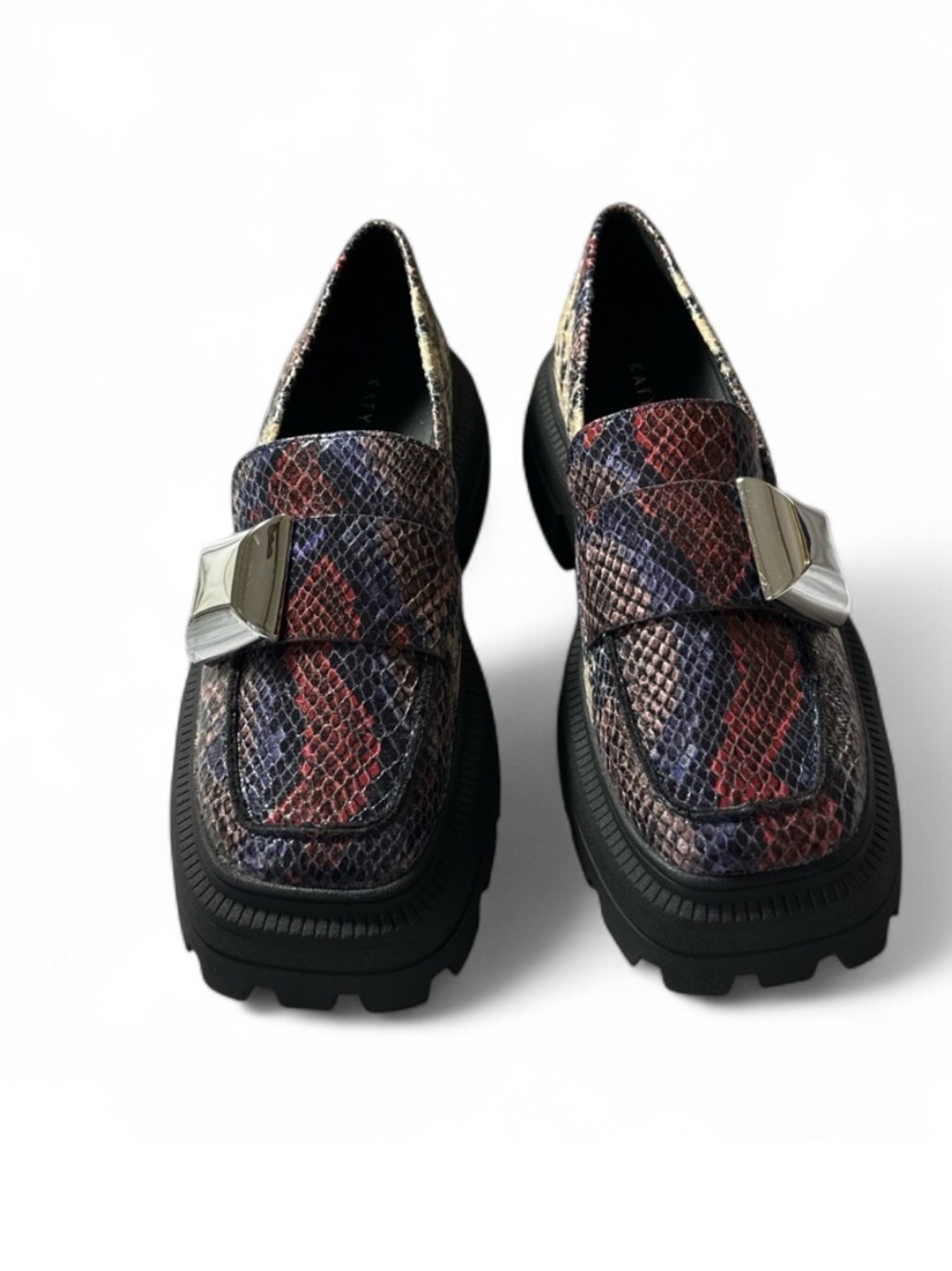 Combat  Loafers with Multicolor Snakeskin Pattern size 36 / 6 M Katy Perry
